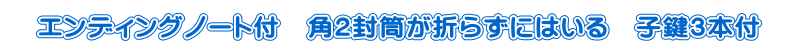 エンディングノート付 角2封筒が折らずにはいる 子鍵3本付